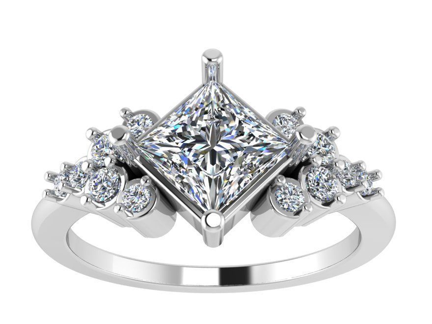 Peg Head Diamond Ring 1817 3D print model 3D print model_2