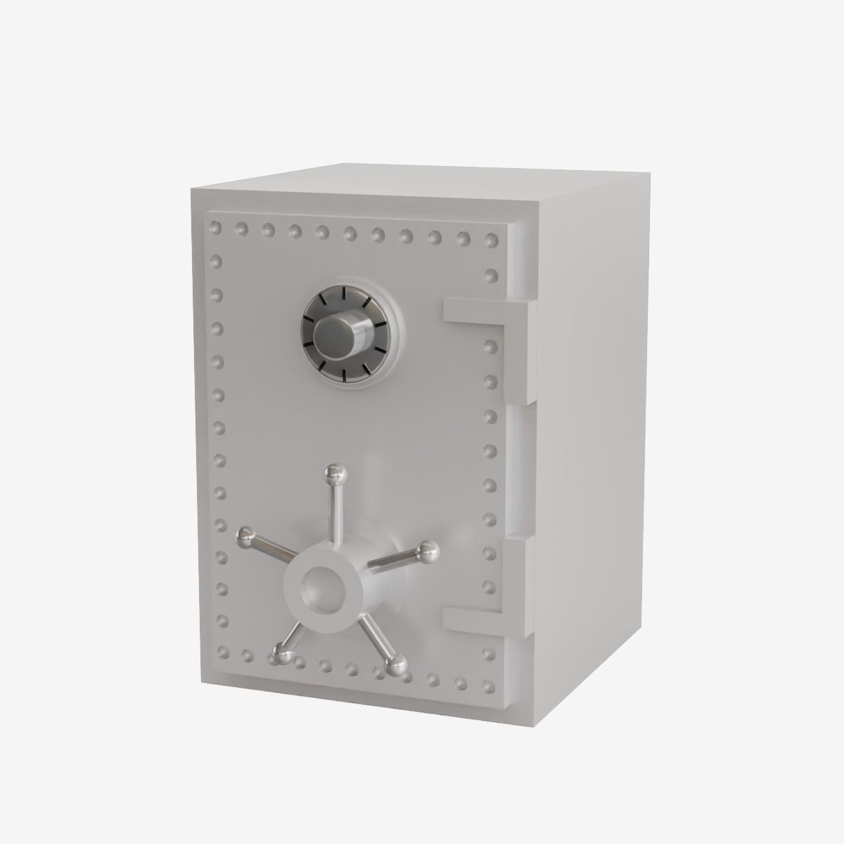 Steel Safe Low-poly 3D model_3