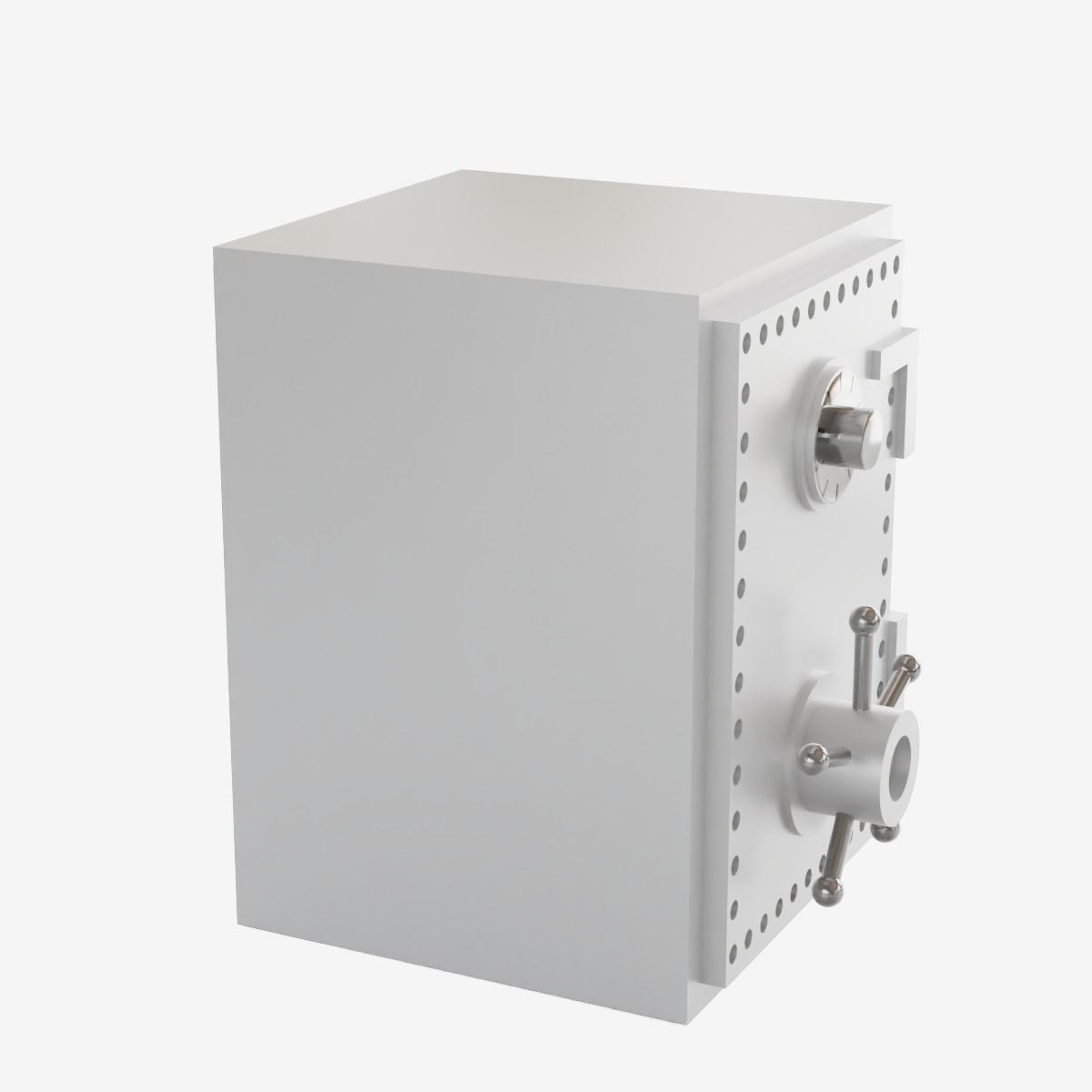 Steel Safe Low-poly 3D model_5