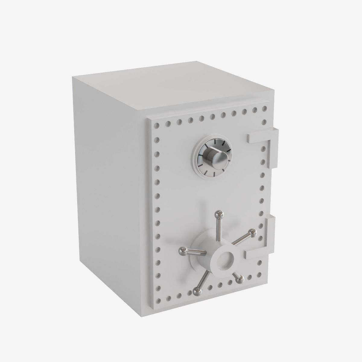Steel Safe Low-poly 3D model_2