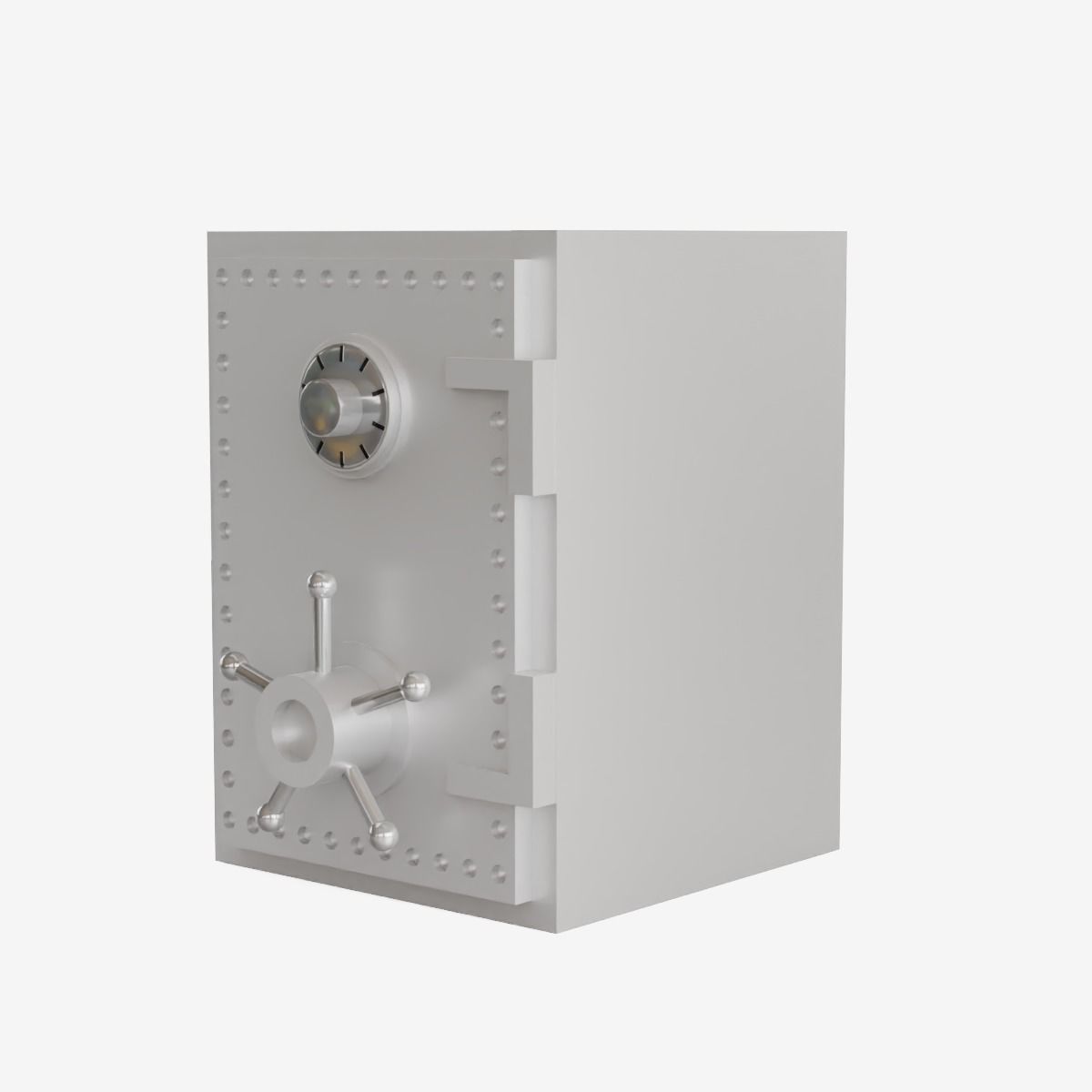 Steel Safe Low-poly 3D model_4