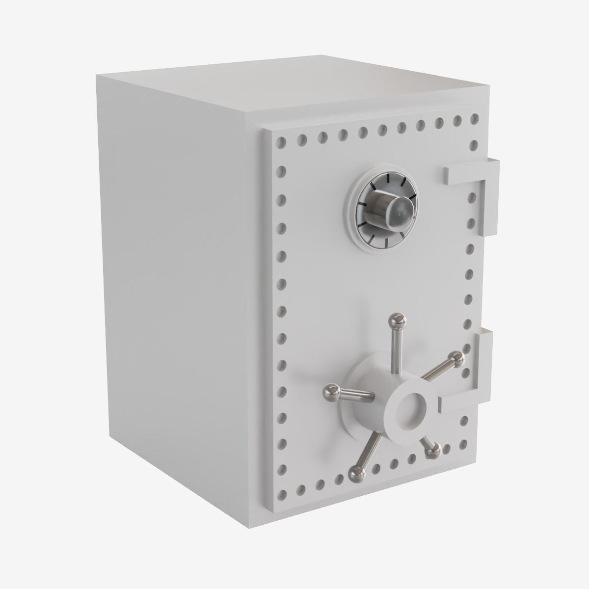 Steel Safe Low-poly 3D model_1