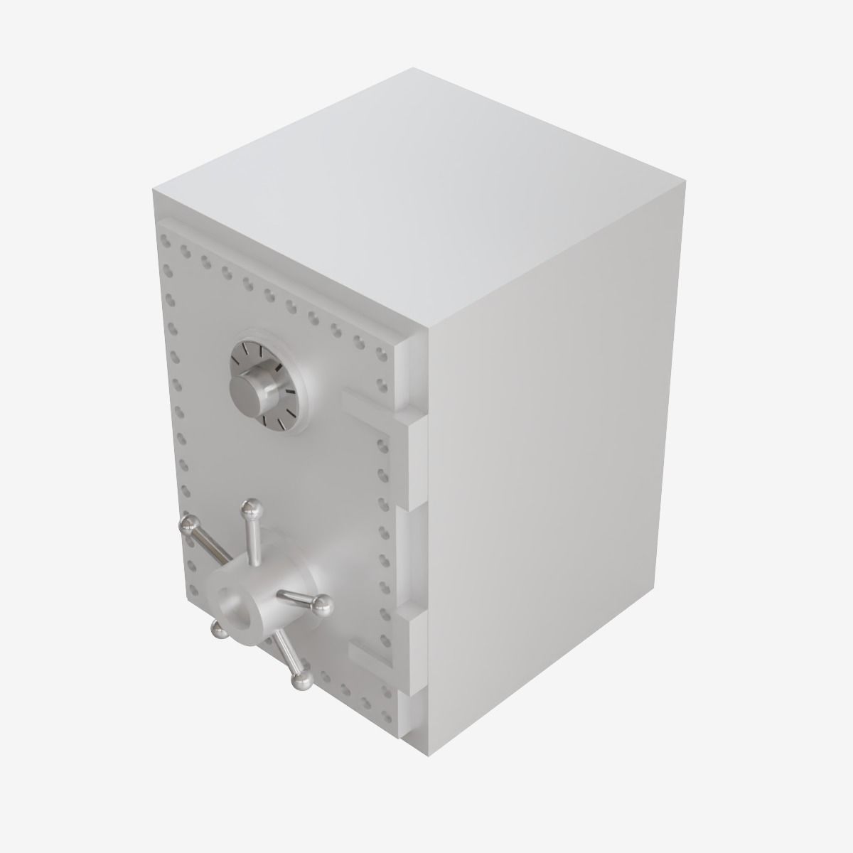 Steel Safe Low-poly 3D model_7