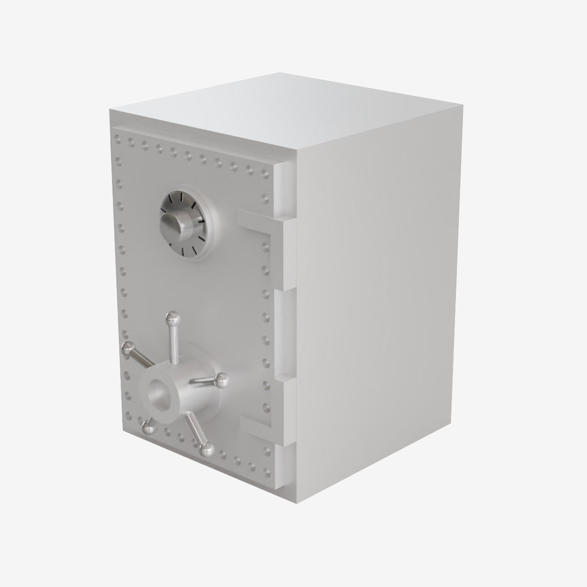 Steel Safe Low-poly 3D model_6