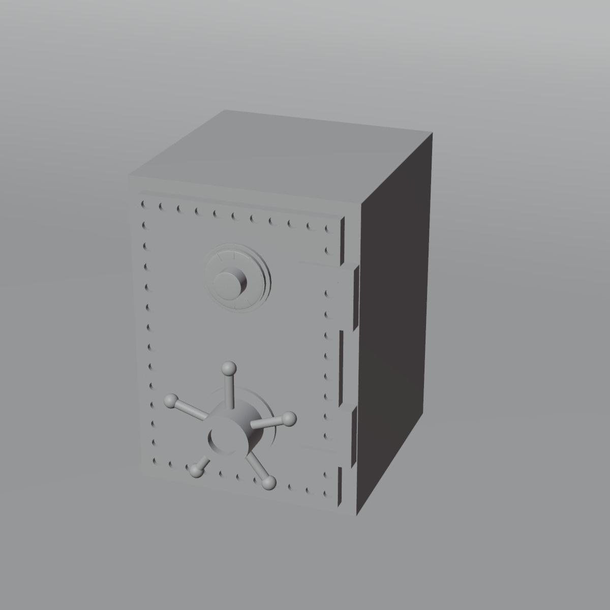 Steel Safe Low-poly 3D model_11