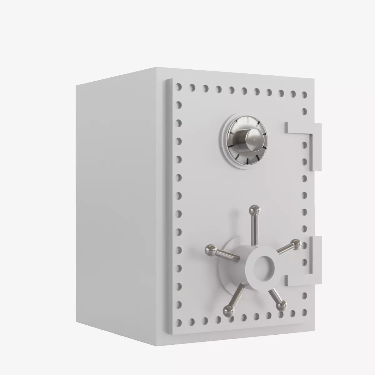 Steel Safe Low-poly 3D model_0