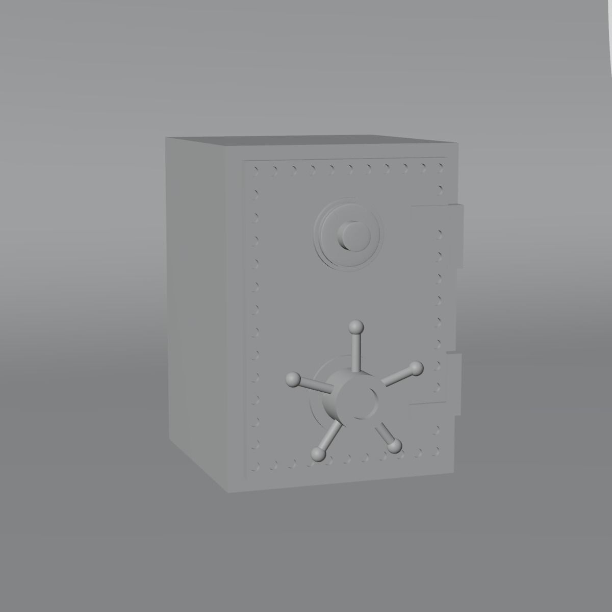 Steel Safe Low-poly 3D model_10