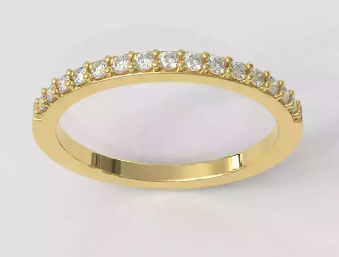 Classic Half Diamond Wedding Band 3D print model