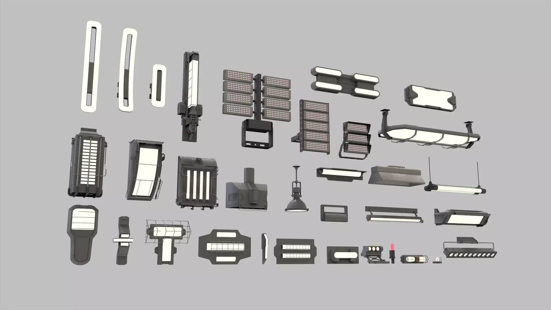 sci fi lighting 8 3D model_0