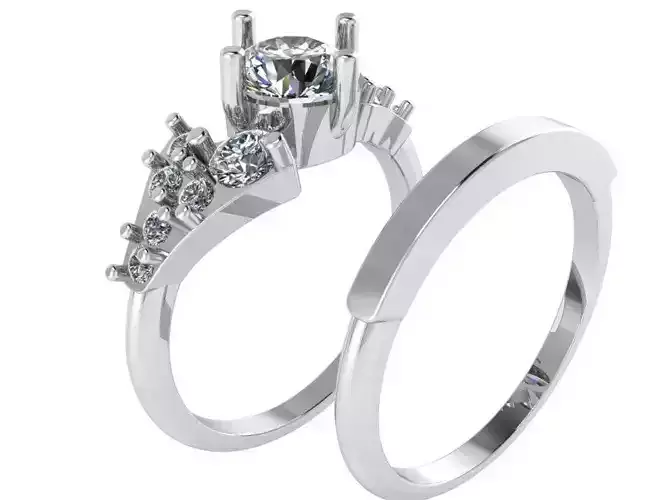 Round Halo Ring With Band 1818  3D print model