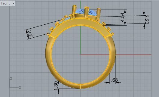Round Halo Ring With Band 1818 3D print model 3D print model_5