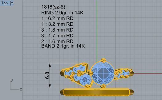 Round Halo Ring With Band 1818 3D print model 3D print model_4
