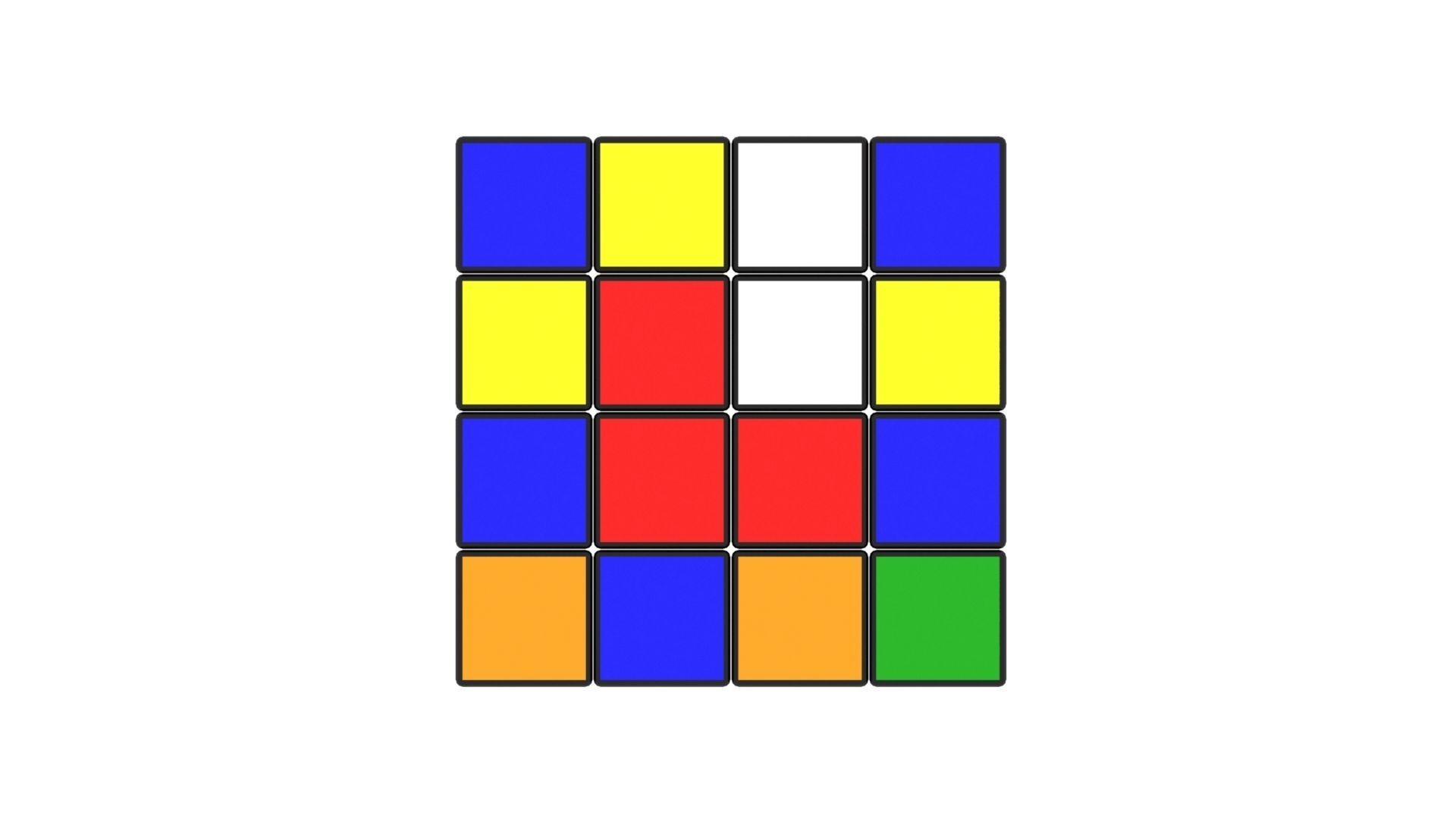Rubiks Cube 4x4x4 3D model_10