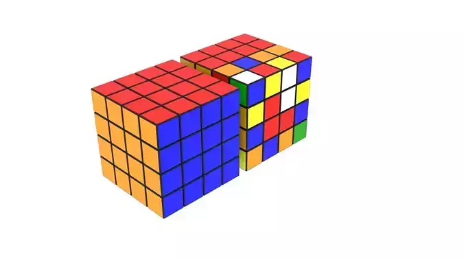 Rubiks Cube 4x4x4 3D model Rubiks Cube 4x4x4 3D model