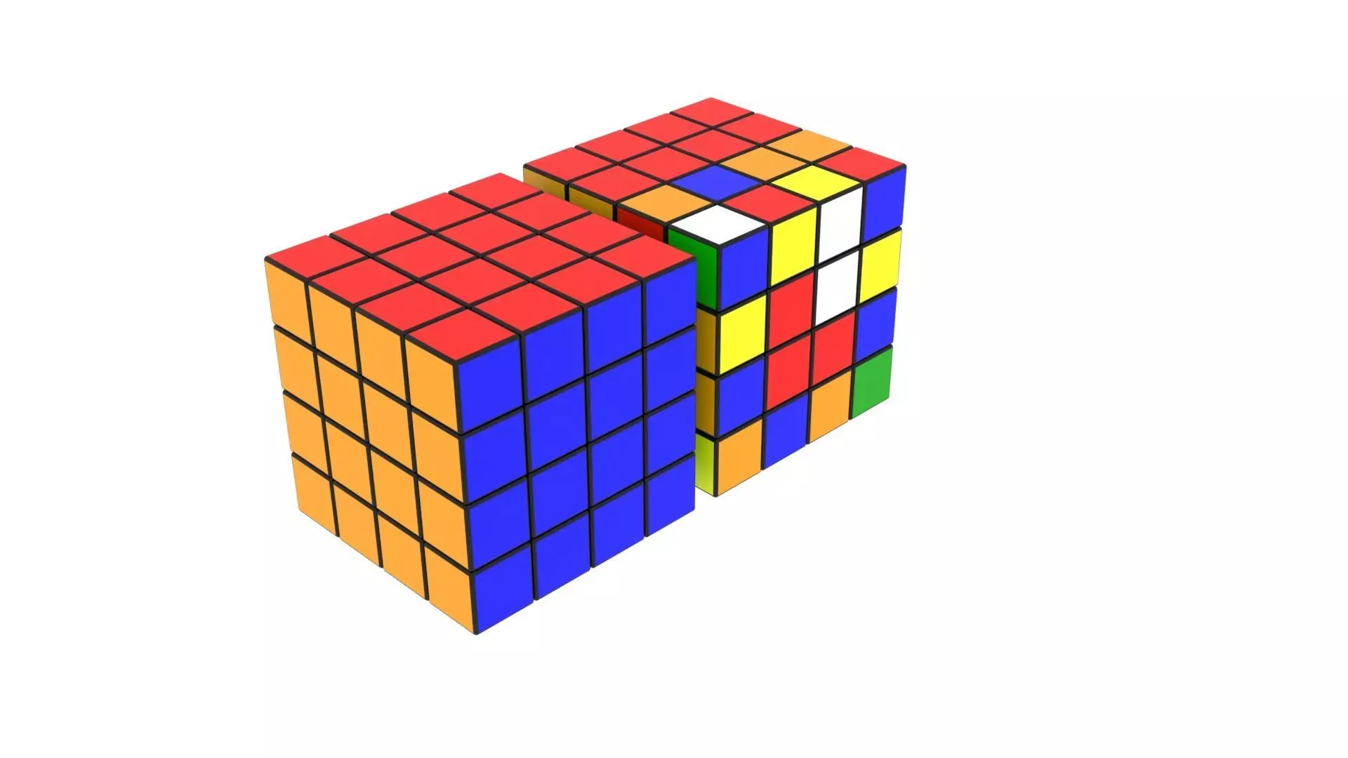 Rubiks Cube 4x4x4 3D model_0