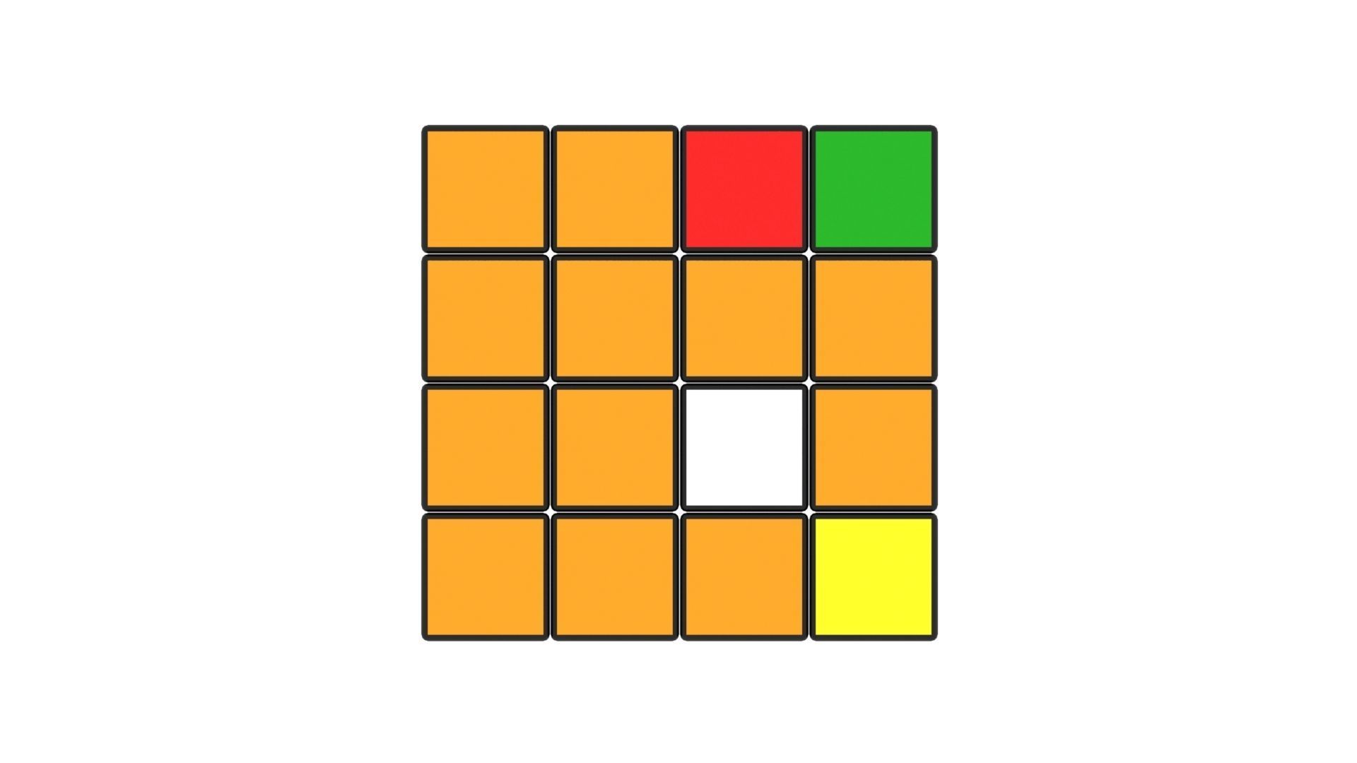 Rubiks Cube 4x4x4 3D model_9
