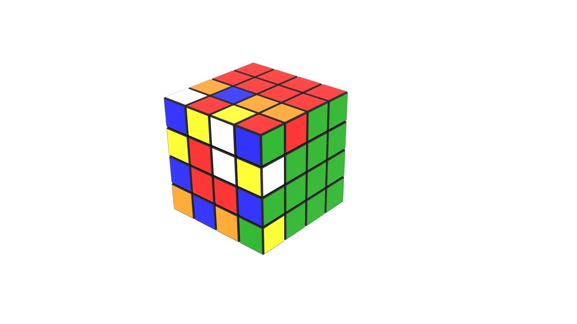 Rubiks Cube 4x4x4 3D model_14