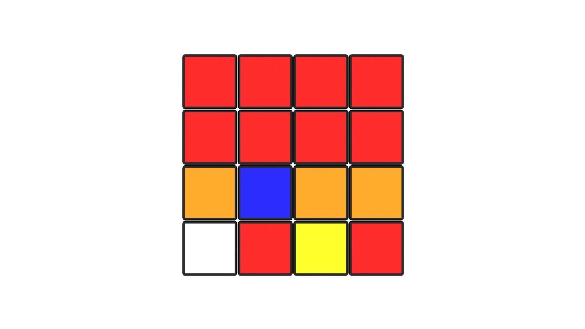 Rubiks Cube 4x4x4 3D model_8