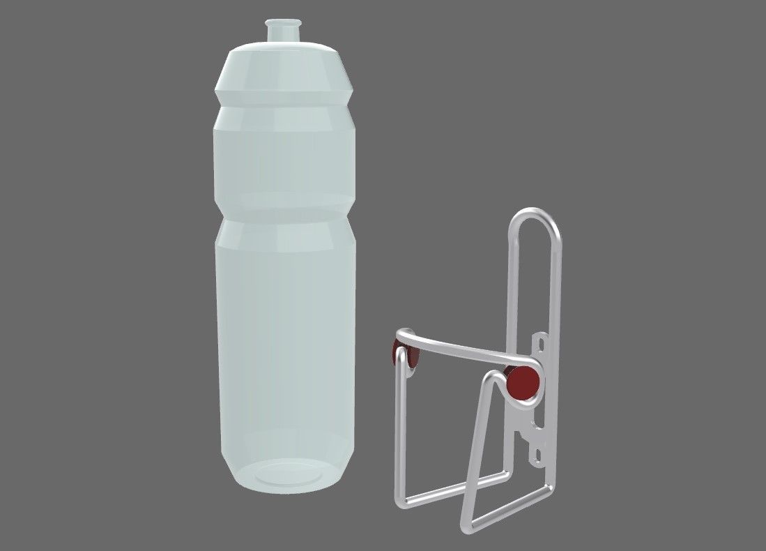 Bicycle Bottle Cage and Bottle  3D model_2
