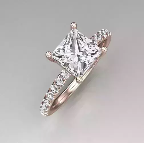 Solitaire Wedding Engagement Women Ring 3D printed ModeL