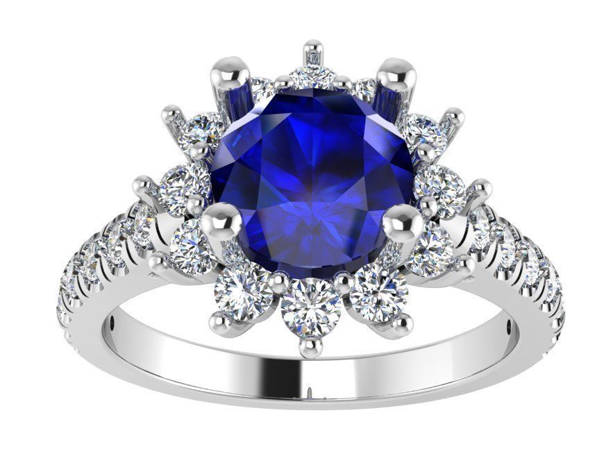 Blue Diamond Ring 1825 3D print model 3D print model_2