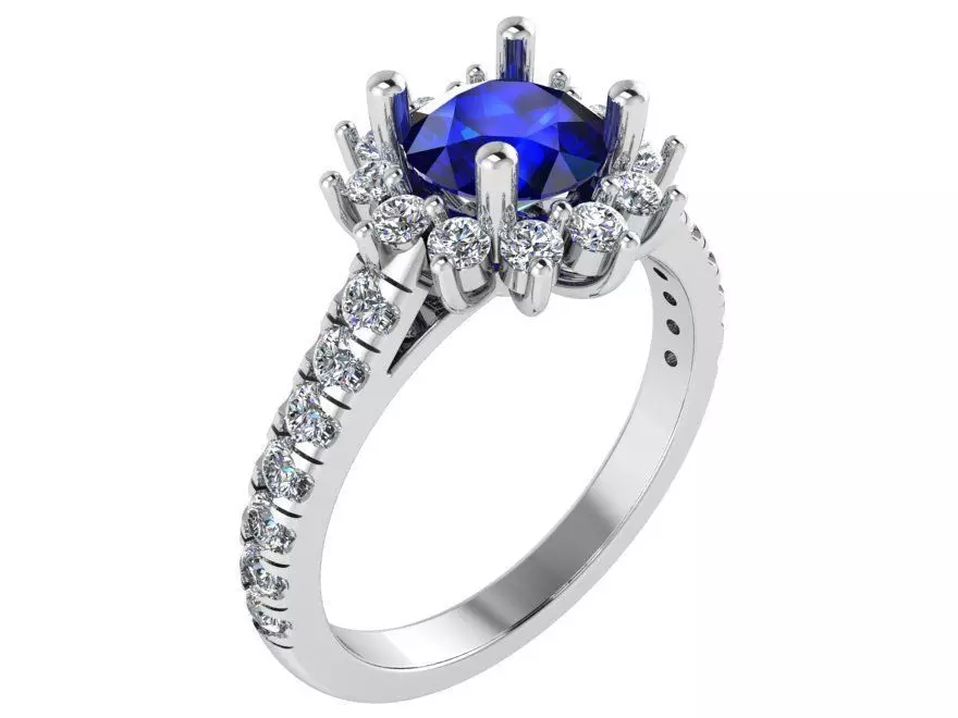 Blue Diamond Ring 1825 3D print model 3D print model_0