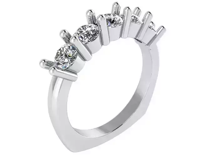 5-Stone Diamod ring 1826 3D print model