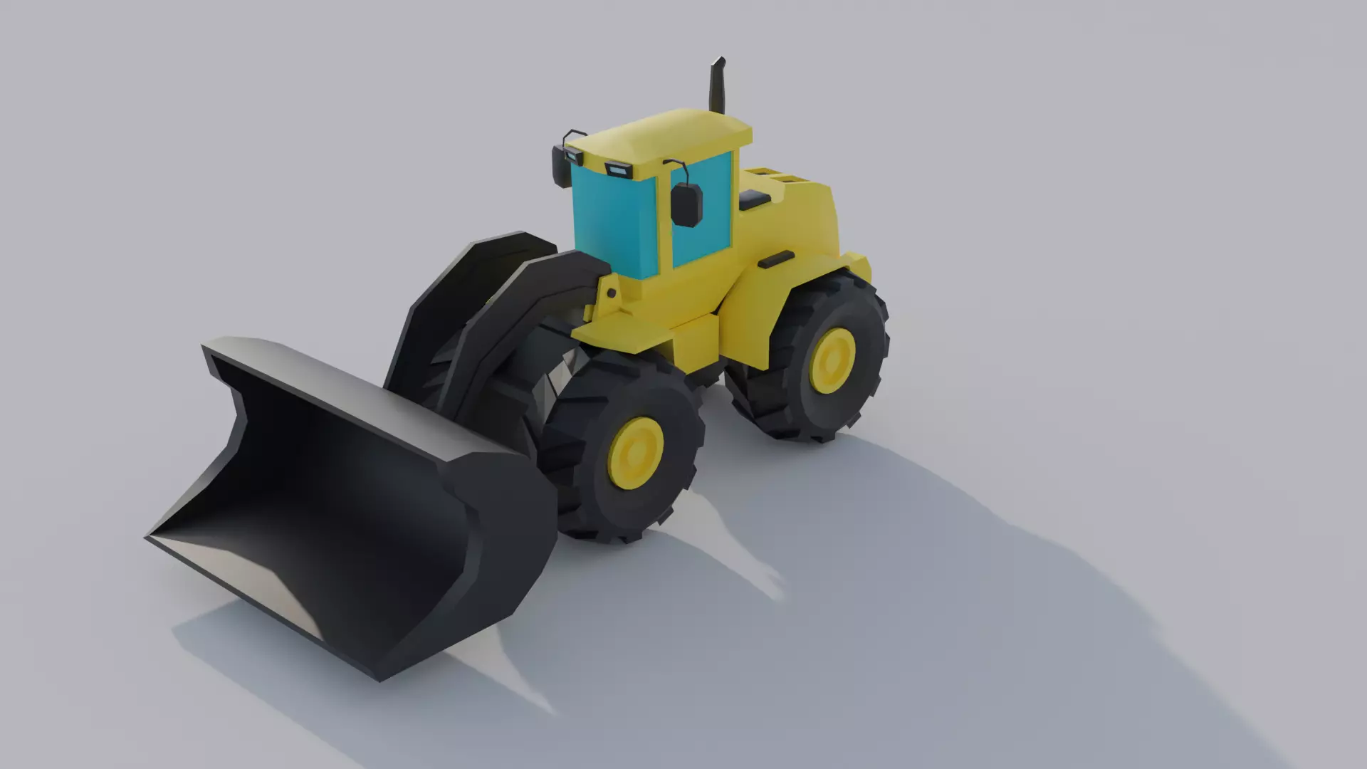 Loader Construction Machine Game Asset Low-poly 3D model_0