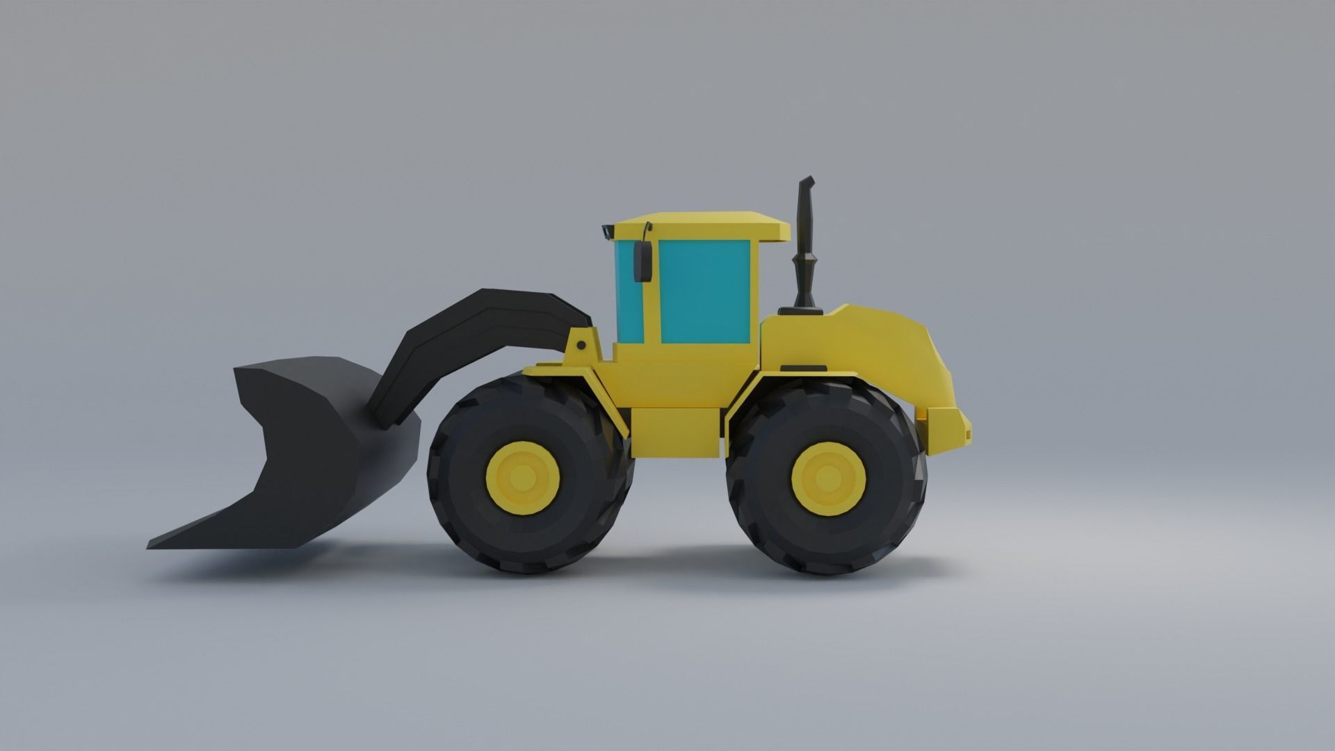 Loader Construction Machine Game Asset Low-poly 3D model_2