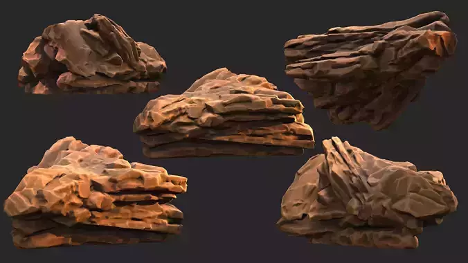 Stylized cliff rock  3D model