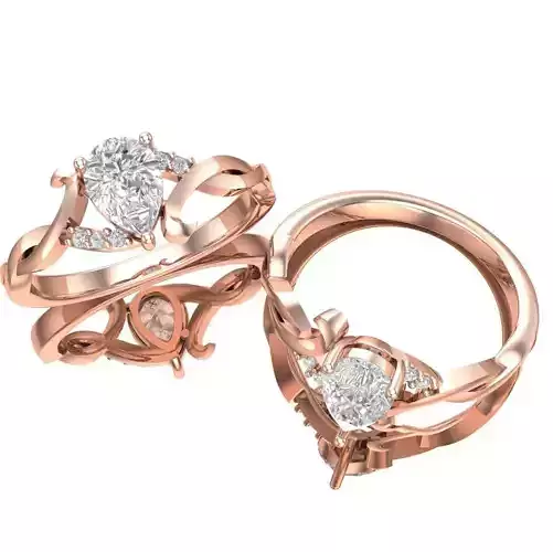 Solitaire Wedding Engagement Women Ring 3D printed Model 3D print model