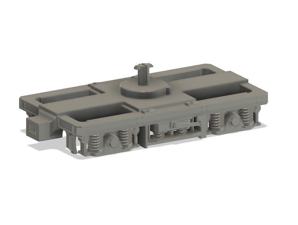 OO MK2 and MK2A Coach Bogie with NEM Socket to fit a Lima Coach 3D print model_3