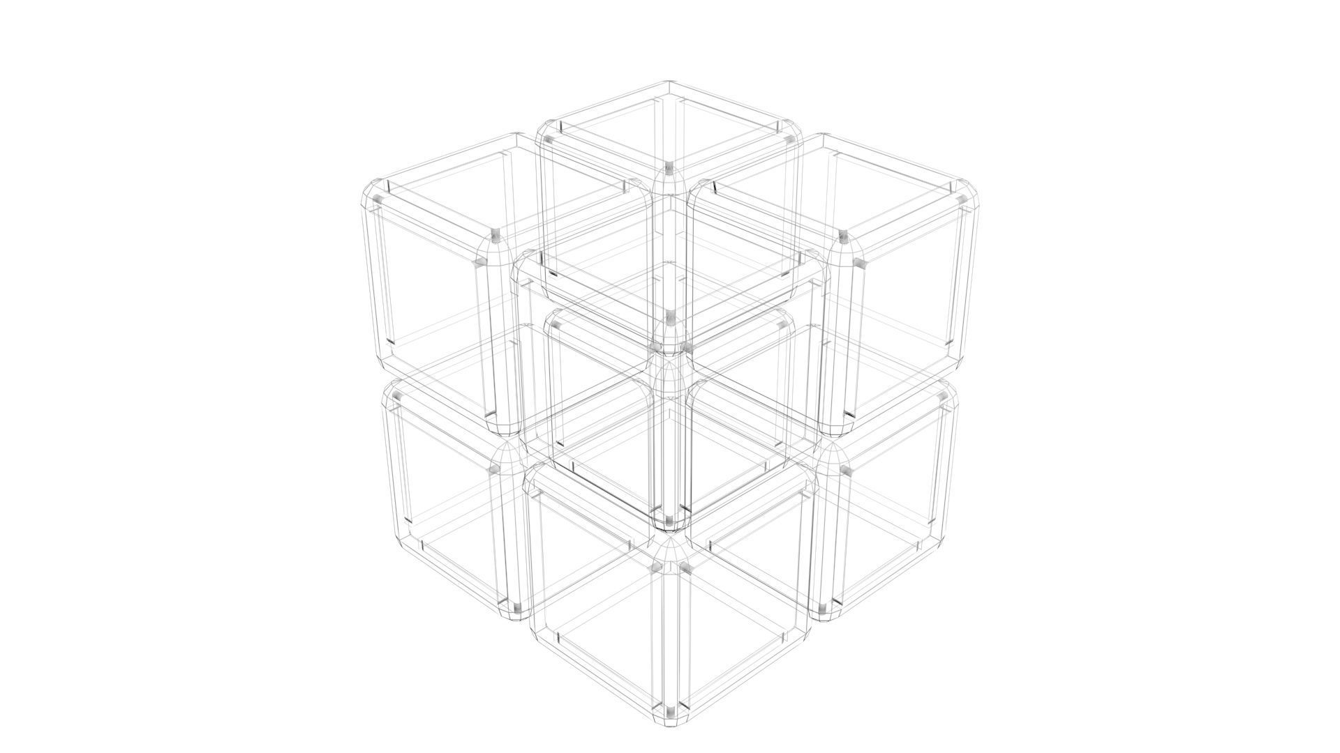 Rubiks Cube 2x2x2 3D model_16