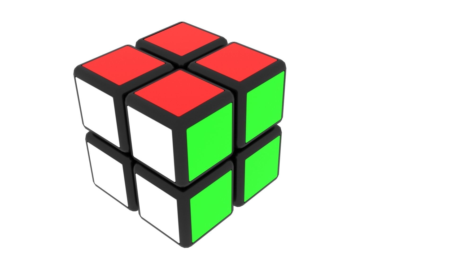 Rubiks Cube 2x2x2 3D model_1