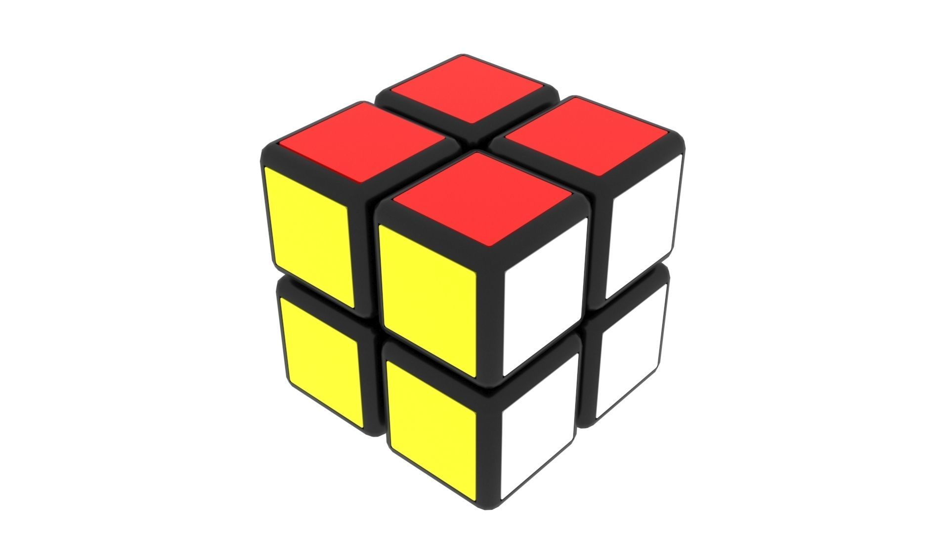 Rubiks Cube 2x2x2 3D model_2