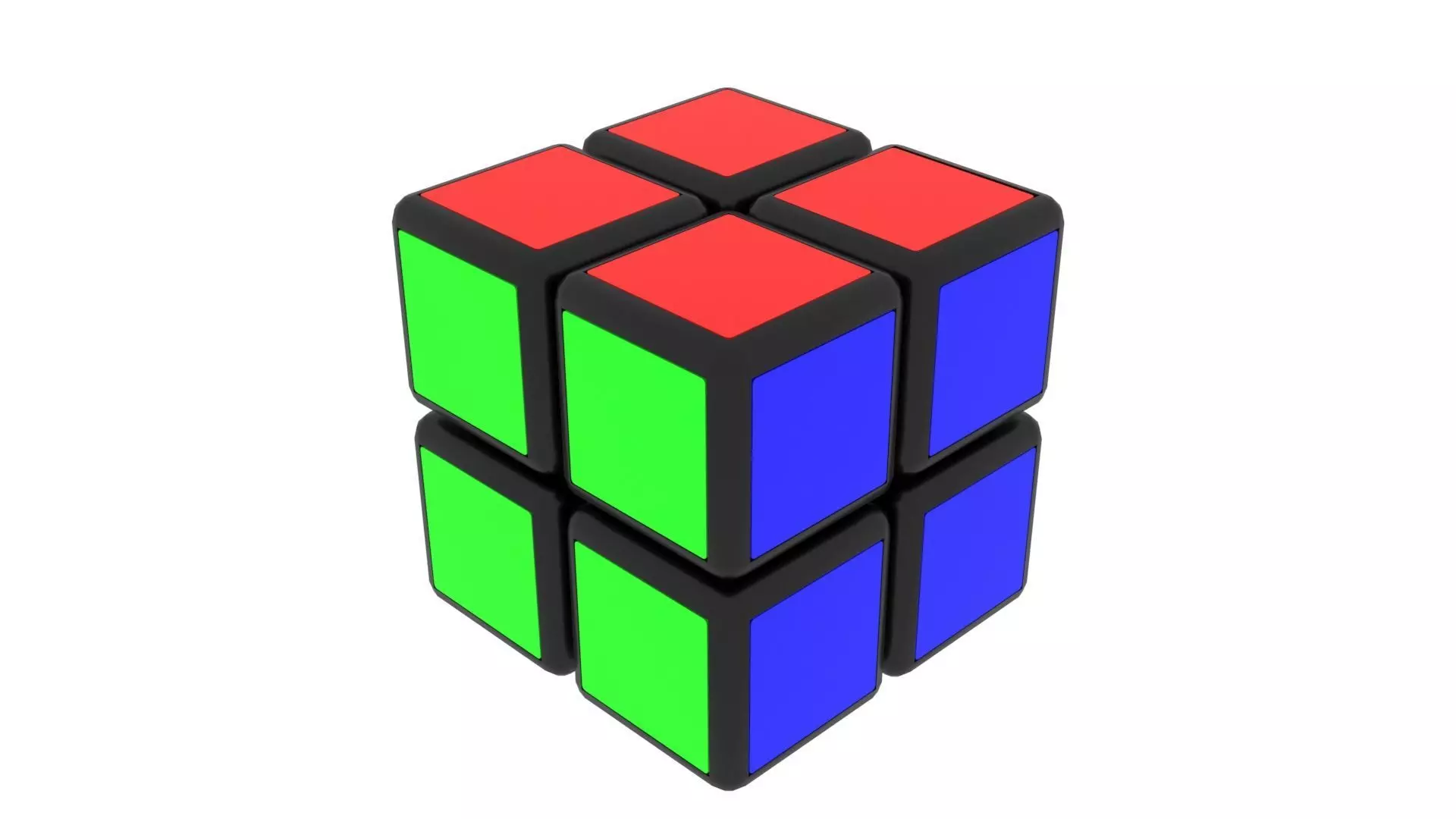 Rubiks Cube 2x2x2 3D model_0