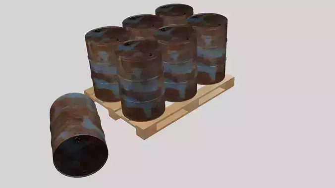 Steel barrel Free 3D model