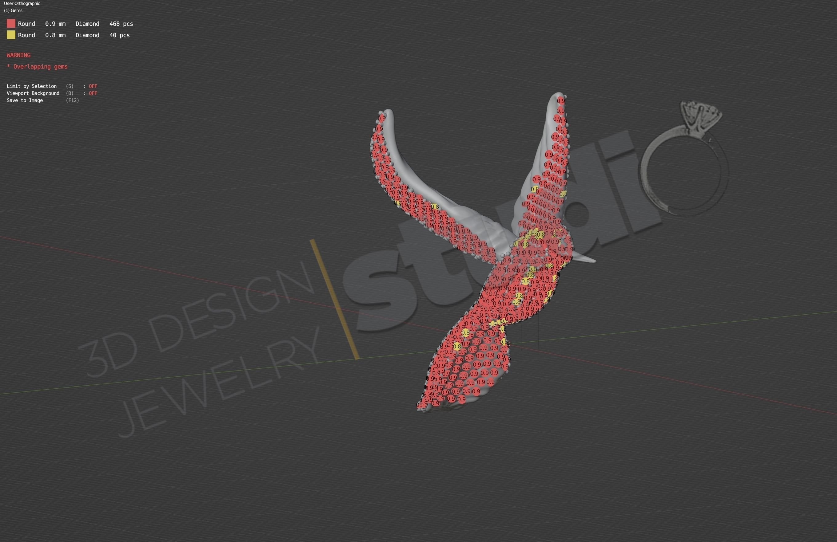 Highly detailed humming bird pendant 3D print model_7