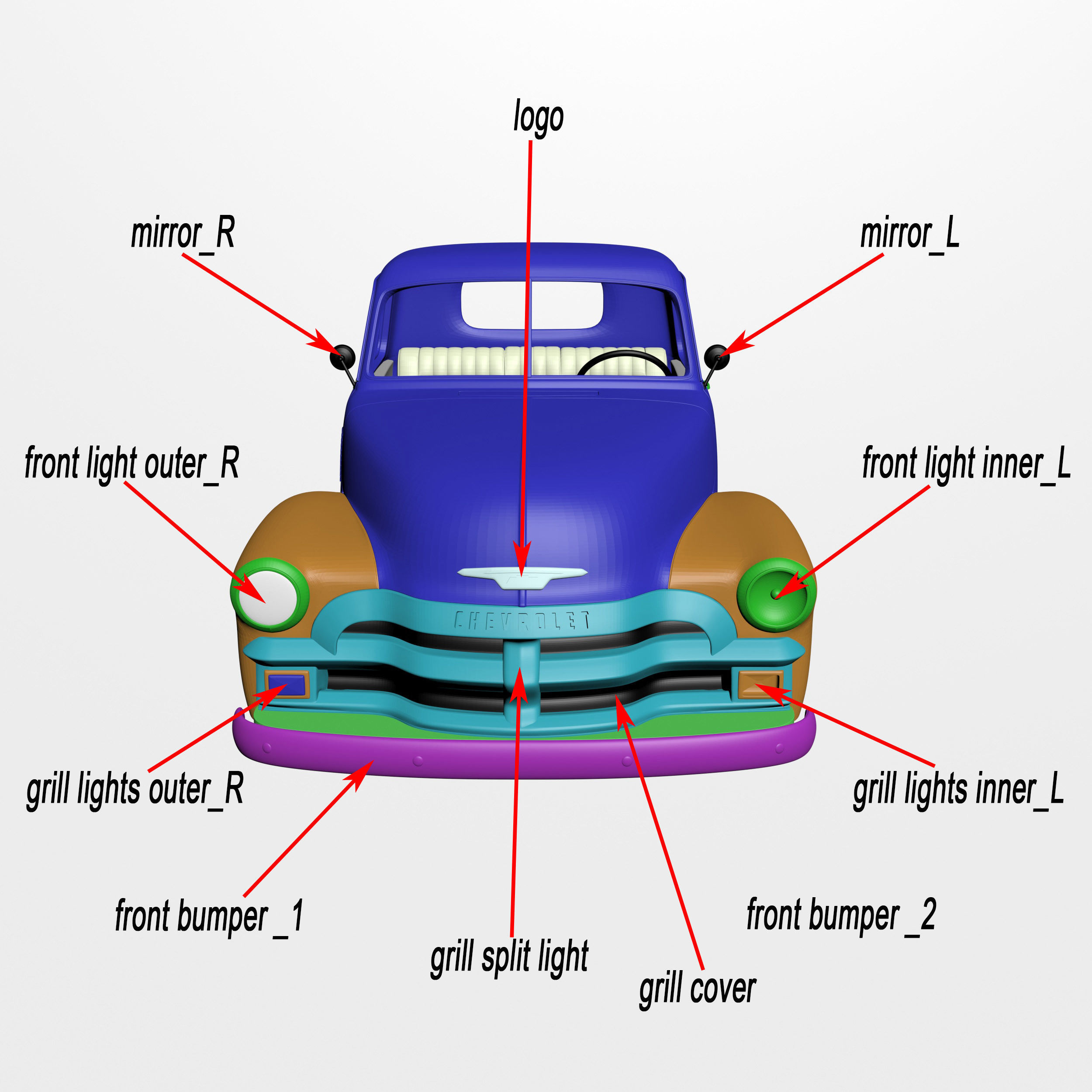 Chevrolet 3100 Pickup Ready to Print 3D print model_16