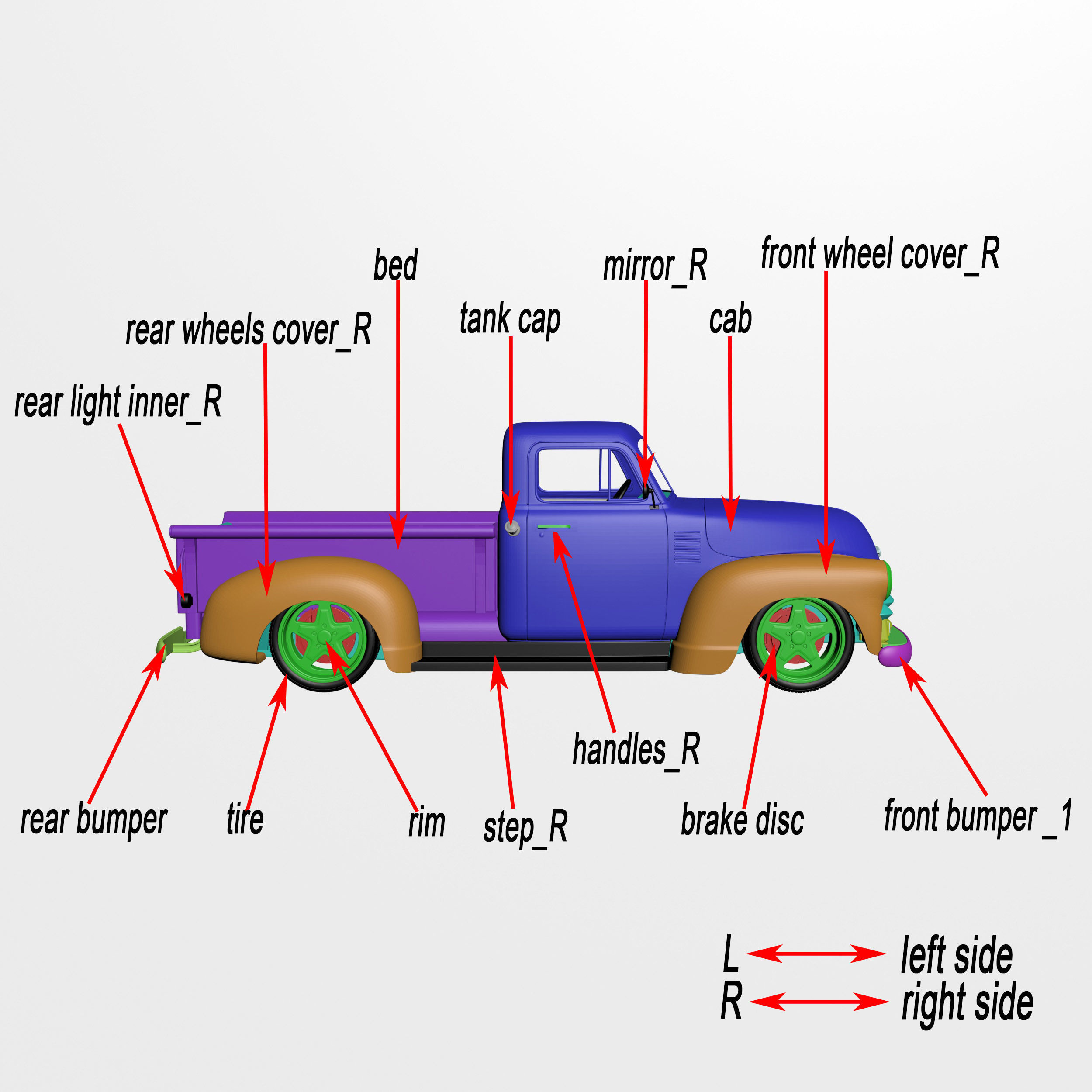 Chevrolet 3100 Pickup Ready to Print 3D print model_17
