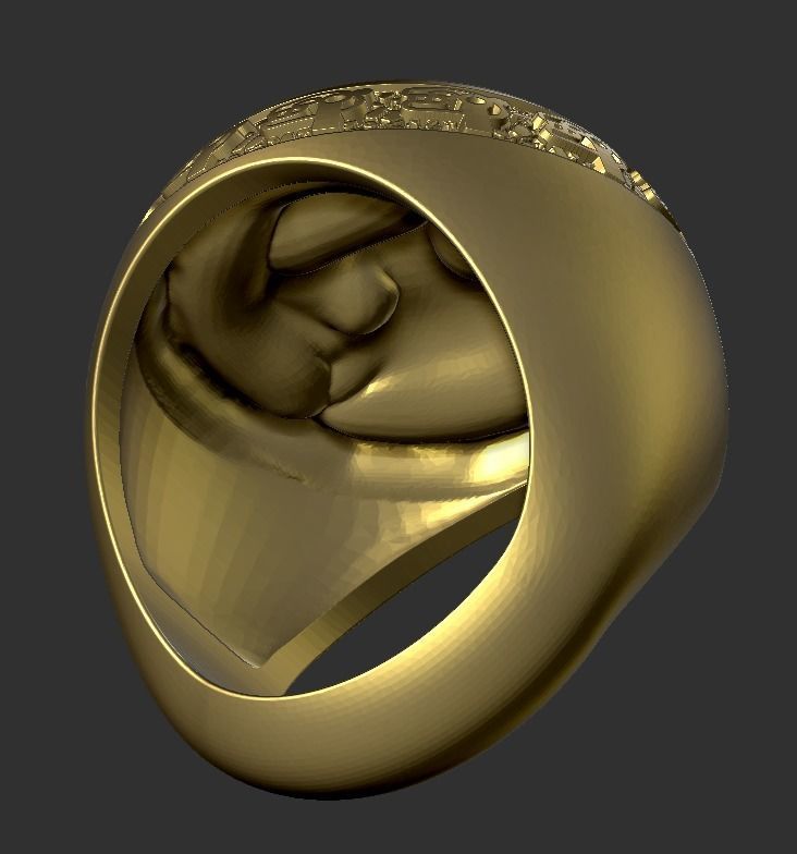 Jaguar Signet Ring STL OBJ FBX  3d model for 3d printing 3D print model_1