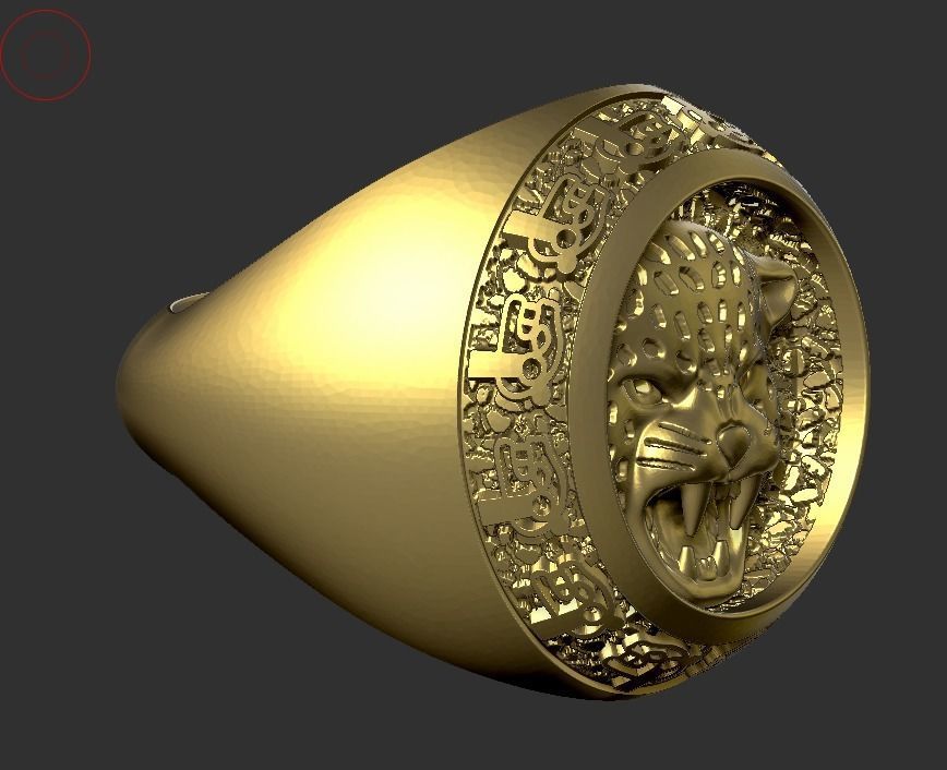 Jaguar Signet Ring STL OBJ FBX  3d model for 3d printing 3D print model_3
