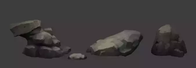 rock 3d model group of rocks
