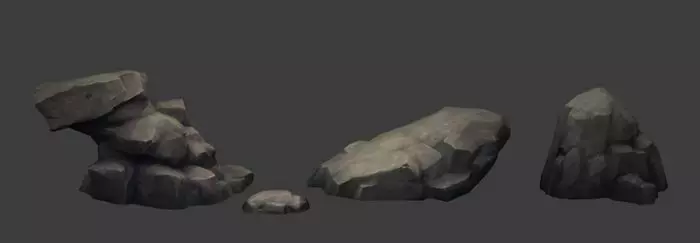 rock 3d model group of rocks 3D model_0
