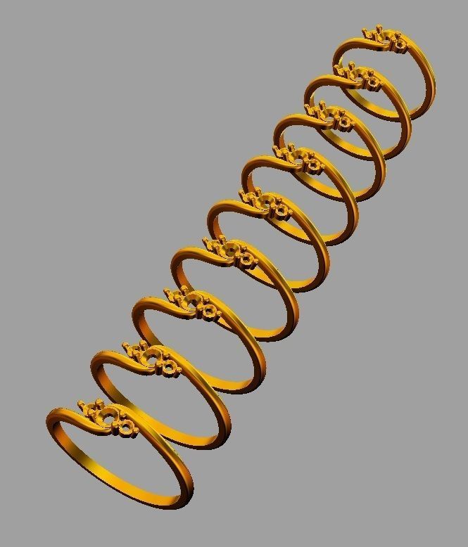 3 Stones Ring 3D print model_6