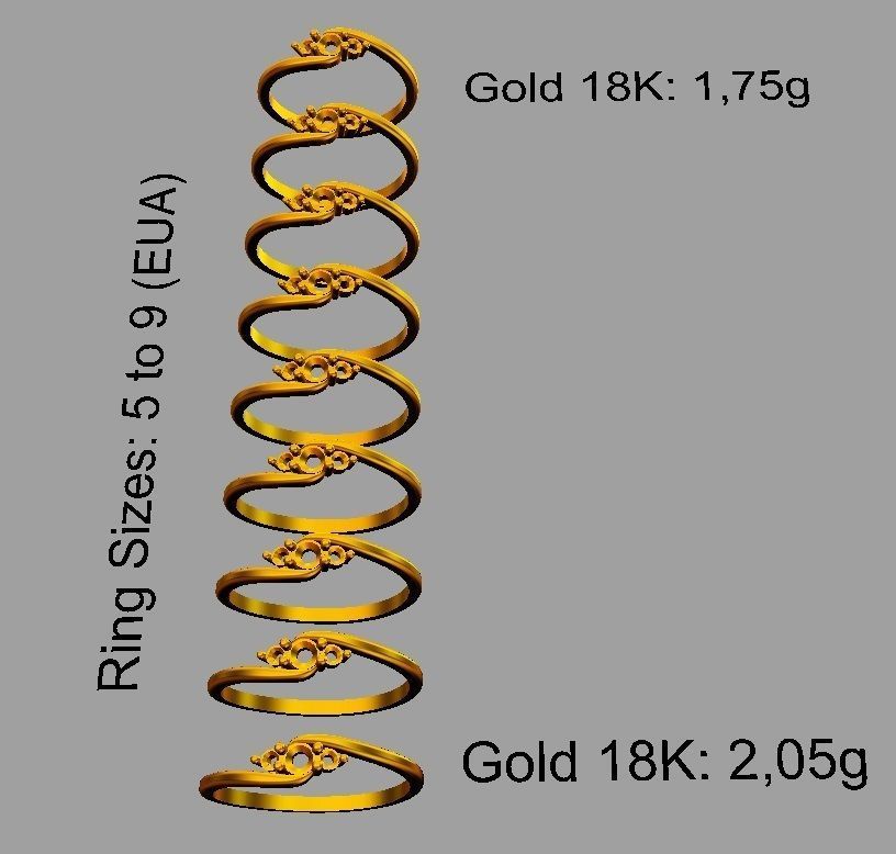 3 Stones Ring 3D print model_5