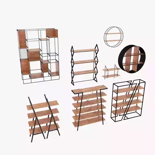 Collection of shelfs in LOFT style