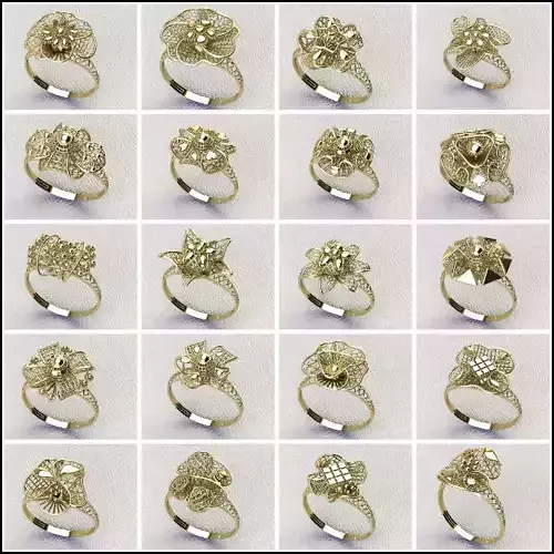 20 LIGHT WEIGHT TURKISH RINGS 3D print model