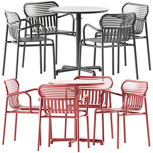 Ikea Stensele Round Table and Week-end Chair by Petite Friture 3D model