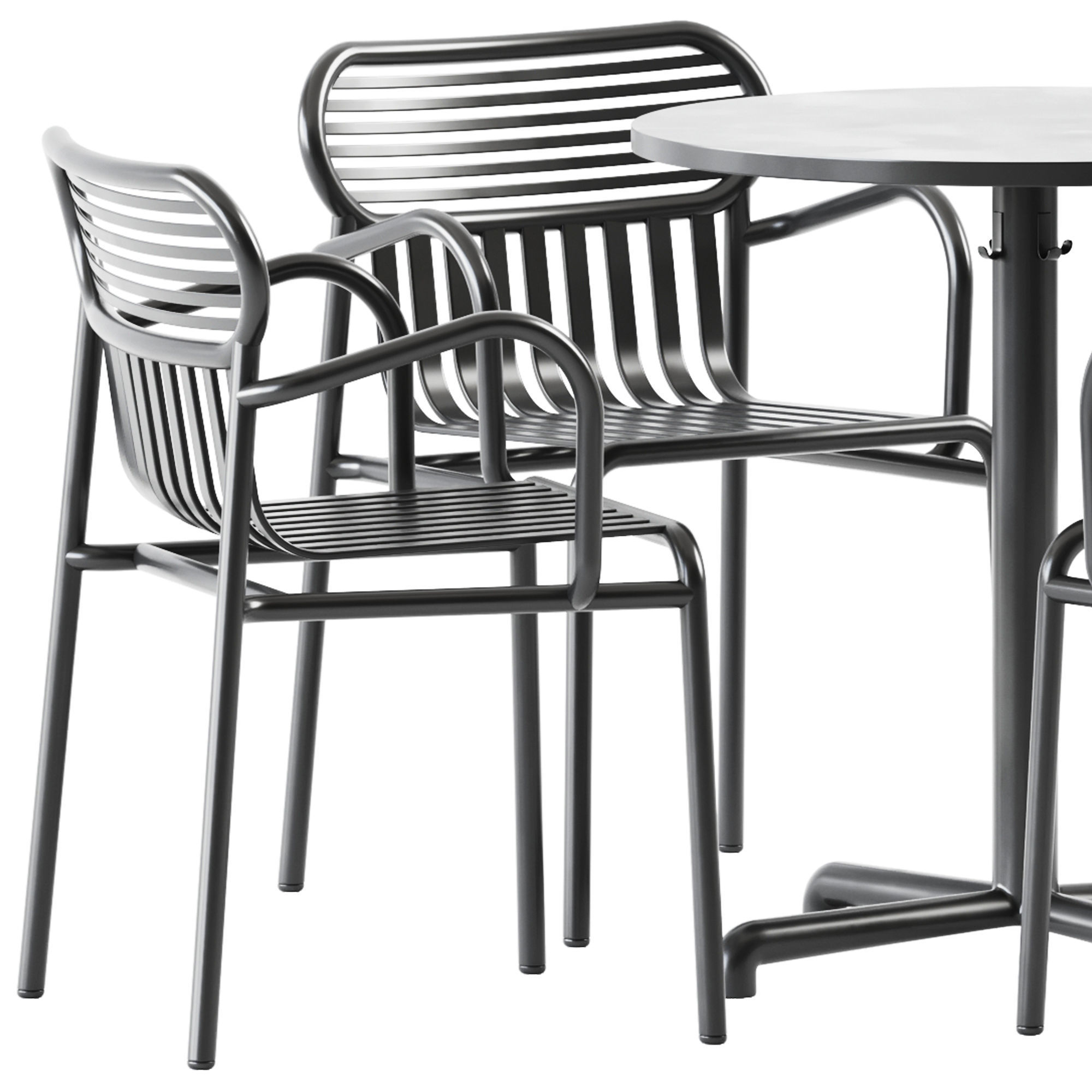 Ikea Stensele Round Table and Week-end Chair by Petite Friture 3D model_1